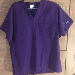 CHEROKEE purple scrub top sz small